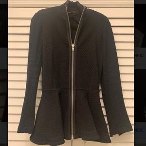 Betsey Johnson Black Peplum Zip Up Jacket